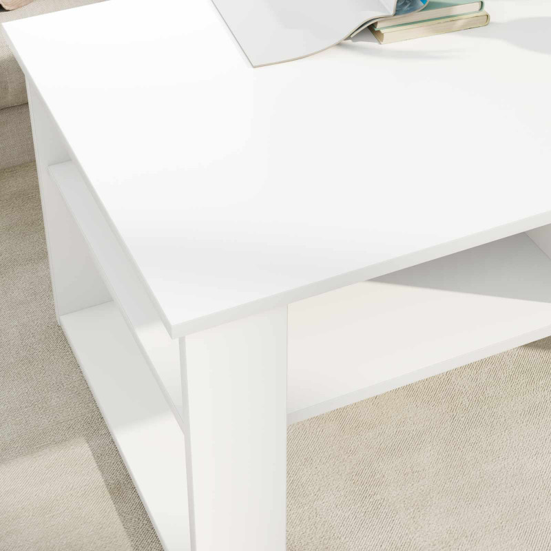 Stolik kawowy Biały 96 x 54 x 44 cm Materiał drewnopochodny