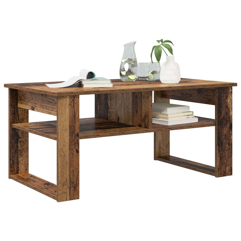 Stolik kawowy z przechowywaniem Stare drewno 96 x 54 x 44 cm