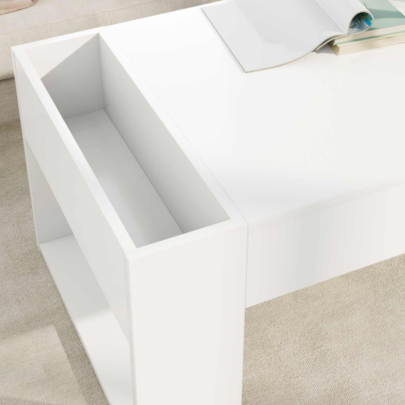 Stolik kawowy Biały 110 x 50 x 41 cm Materiał drewnopochodny