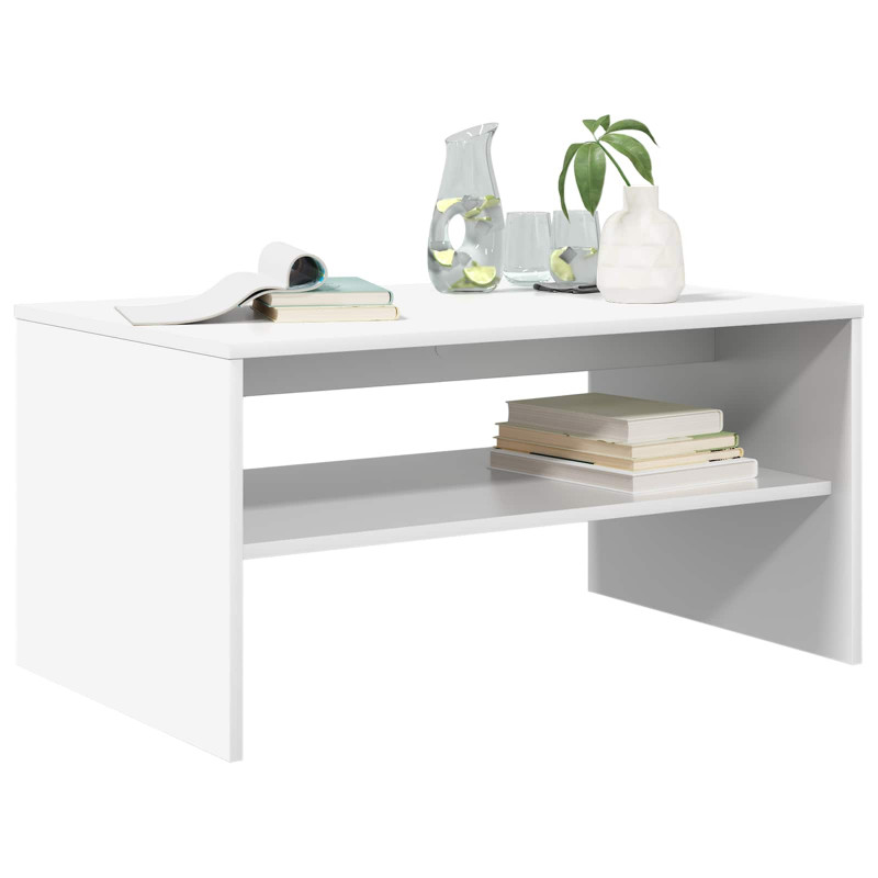 Stolik kawowy Biały 80 x 50 x 40 cm Materiał drewnopochodny