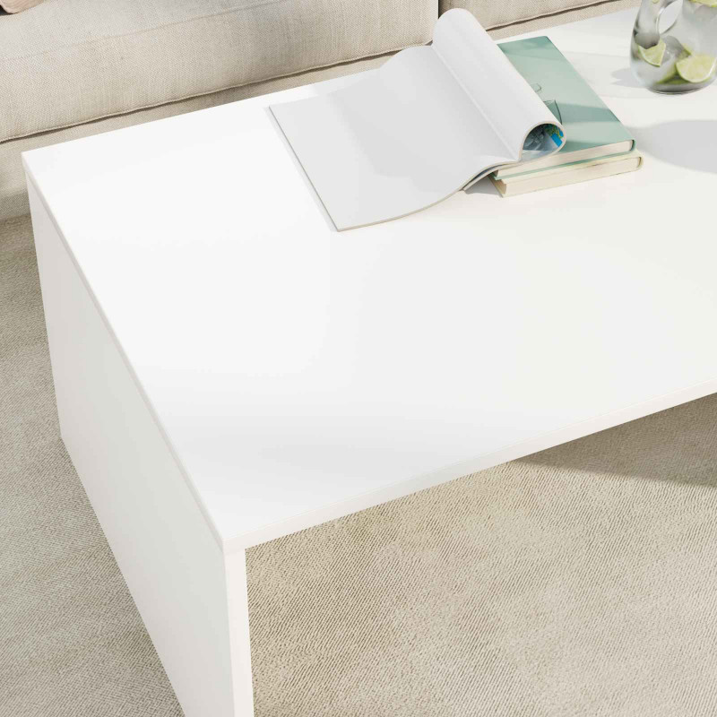 Stolik kawowy Biały 95 x 50 x 34 cm Materiał drewnopochodny