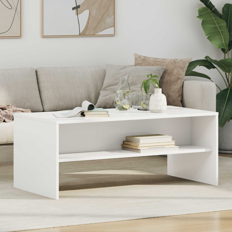 Stolik kawowy Biały 100 x 50 x 40 cm Materiał drewnopochodny