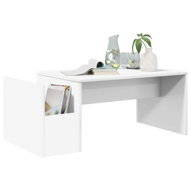 Stolik kawowy Biały 90 x 45 x 35 cm Materiał drewnopochodny