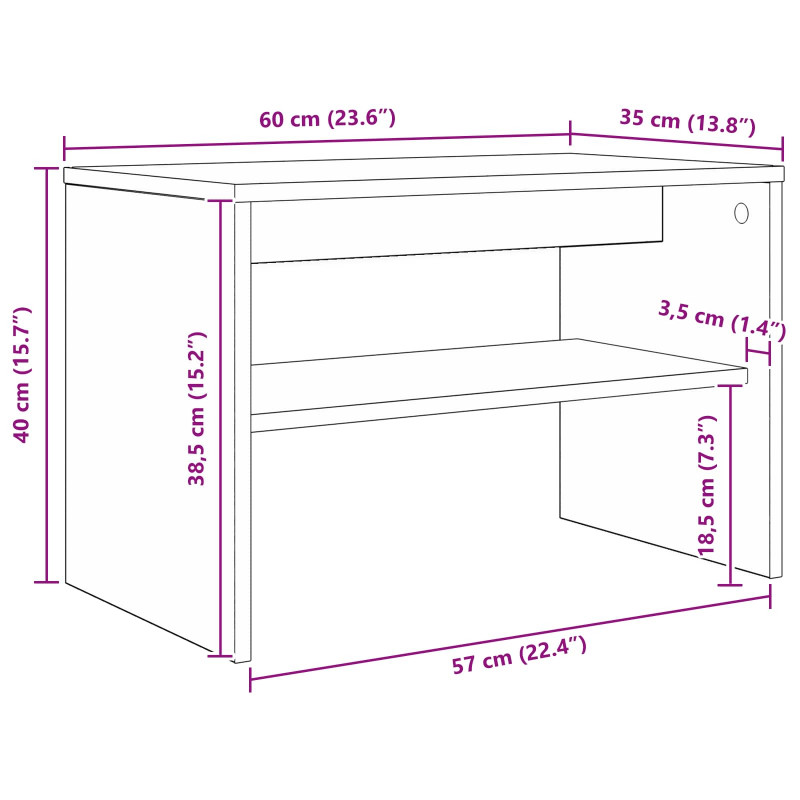 Szafka pod telewizor Betonowy szary 60 x 35 x 40 cm
