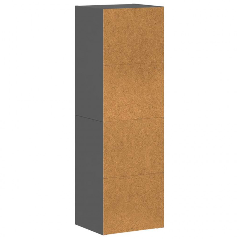 Regał na książki/szafka TV, szary, wysoki połysk, 36x30x114 cm