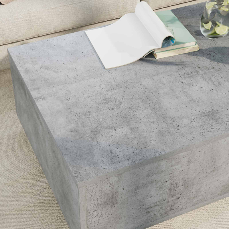 Stolik kawowy z szufladą Betonowy szary 95 x 55 x 31 cm