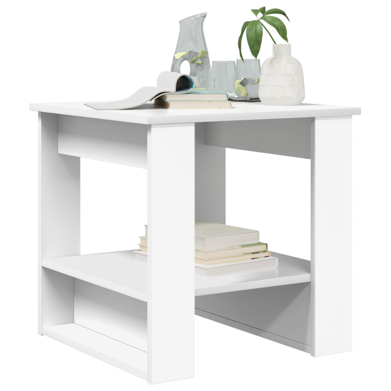 Stolik kawowy Biały 51 x 50 x 50 cm Materiał drewnopochodny