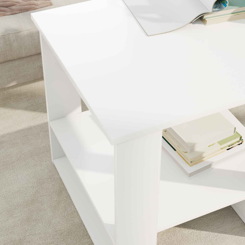 Stolik kawowy Biały 51 x 50 x 50 cm Materiał drewnopochodny