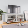 Szafka pod TV, wysoki połysk, biała, 90x35x35 cm