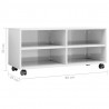 Szafka pod TV, wysoki połysk, biała, 90x35x35 cm