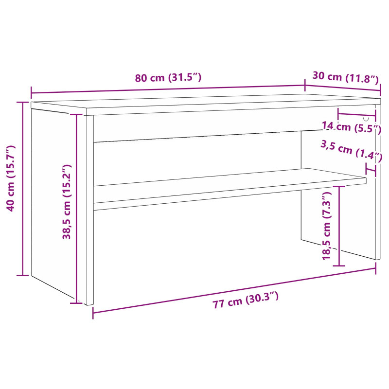 Szafka pod telewizor Betonowy szary 80 x 30 x 40 cm