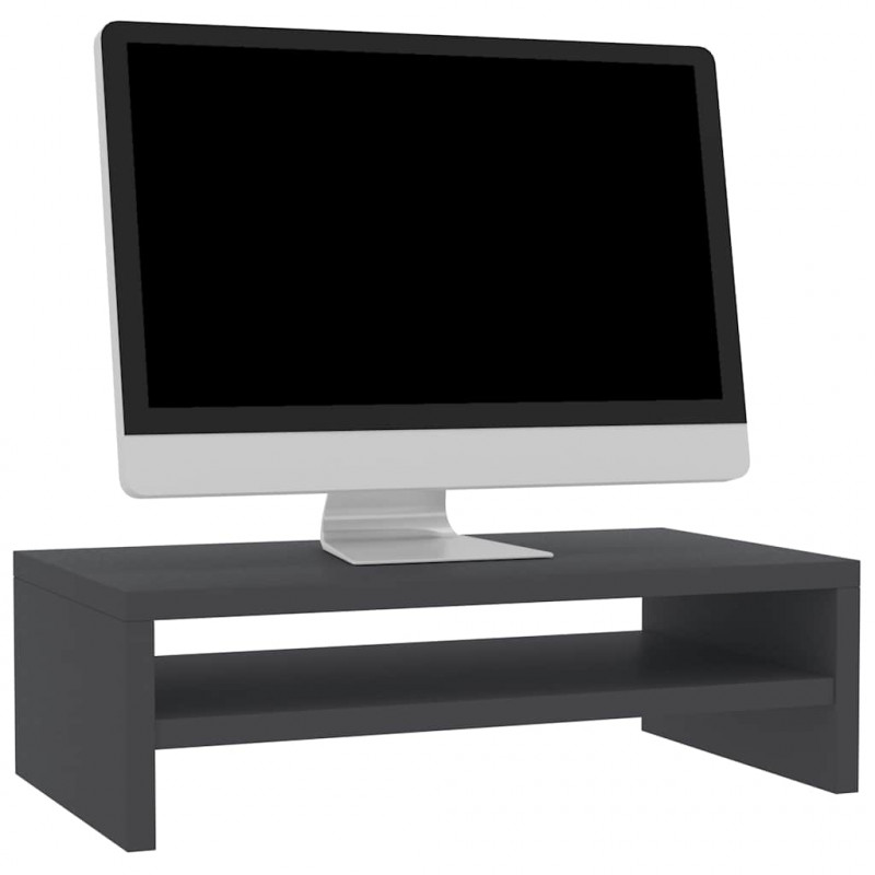 Podstawka pod monitor szara 42x24x13 cm materiał drewnopochodny