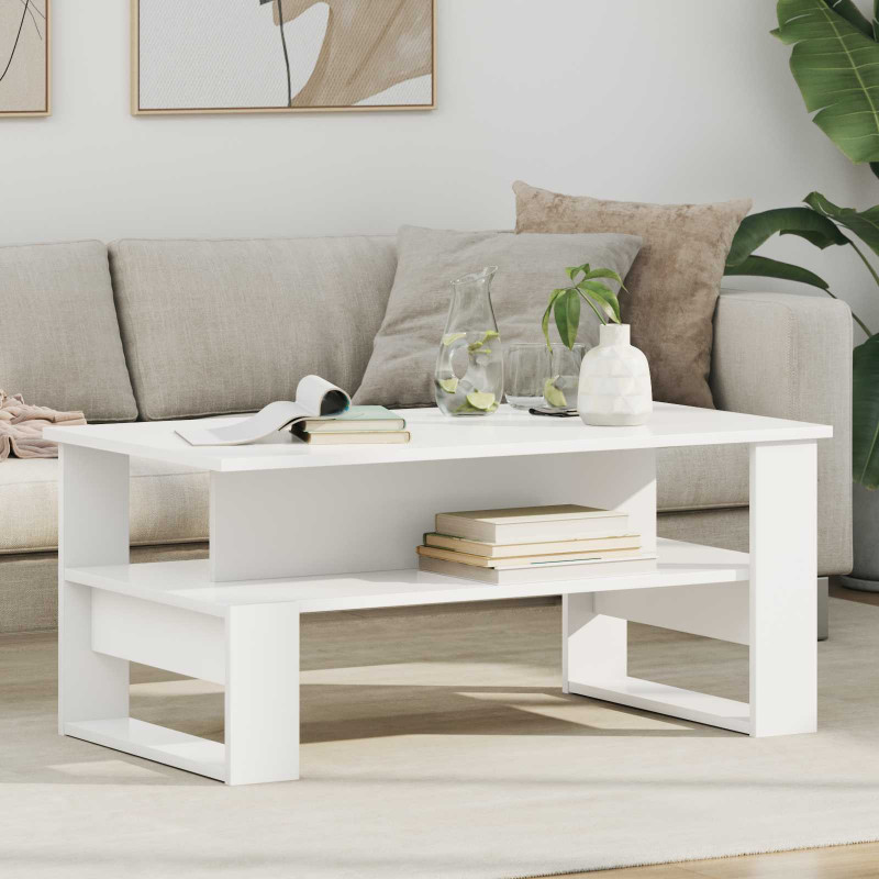 Stolik kawowy Biały 90 x 50 x 40 cm Materiał drewnopochodny