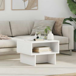 Stolik kawowy Biały 48 x 46 x 35 cm Materiał drewnopochodny
