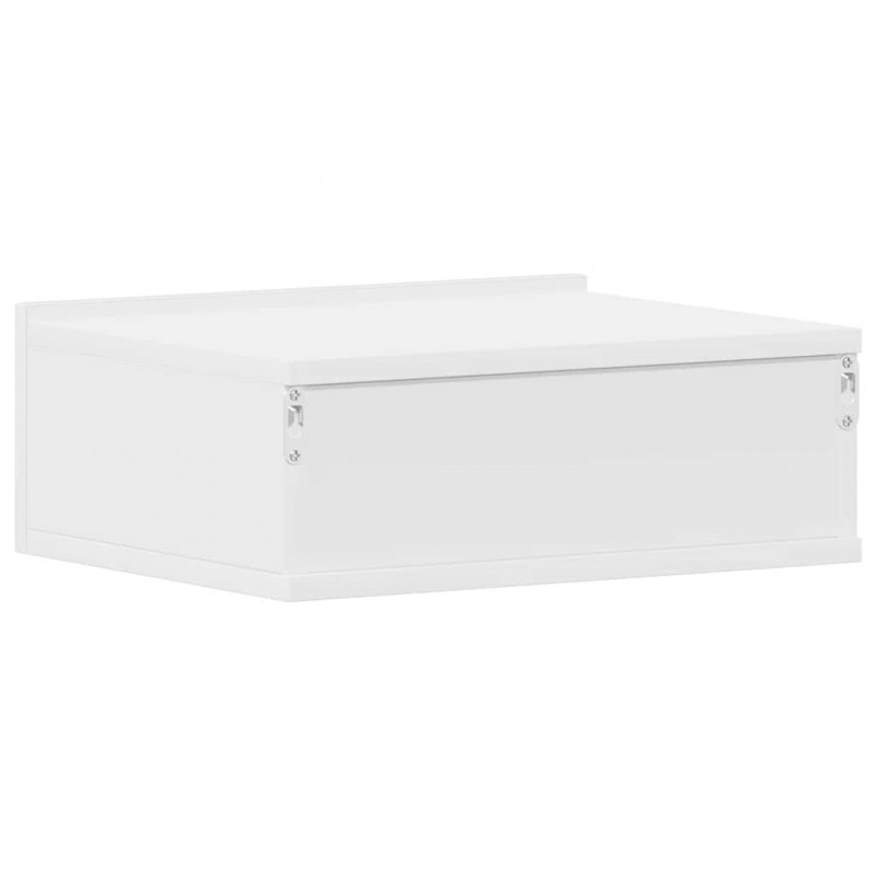 Wisząca szafka nocna, biała 40x30x15 cm materiał drewnopochodny