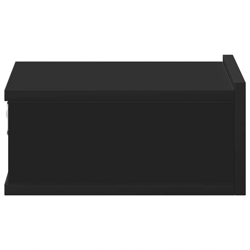 Wisząca szafka nocna, czarna 40x30x15cm materiał drewnopochodny