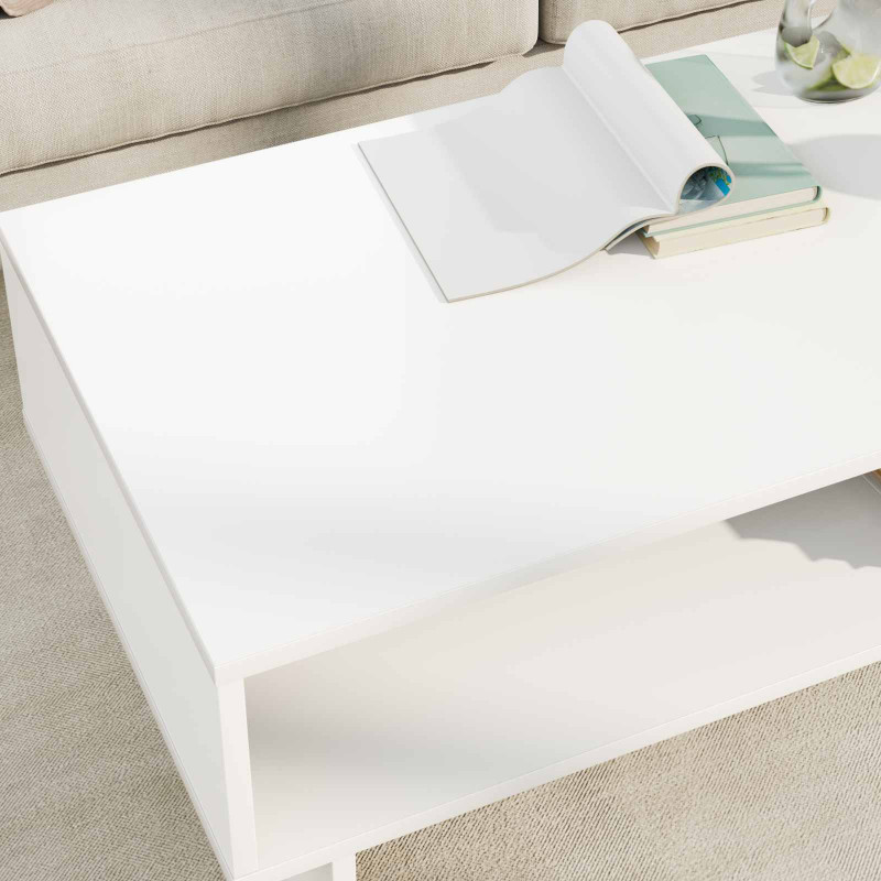 Stolik kawowy Biały 100 x 46 x 35 cm Materiał drewnopochodny