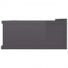 Wisząca szafka nocna, szara, wysoki połysk, 40x30x15 cm