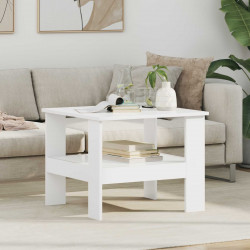 Stolik kawowy Biały 57 x 55 x 45 cm Materiał drewnopochodny