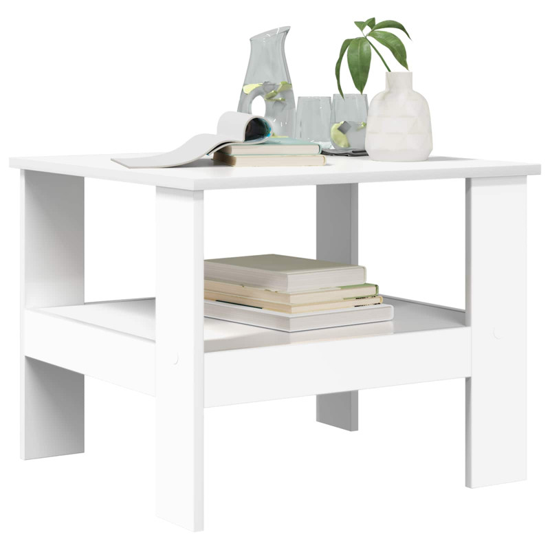 Stolik kawowy Biały 57 x 55 x 45 cm Materiał drewnopochodny