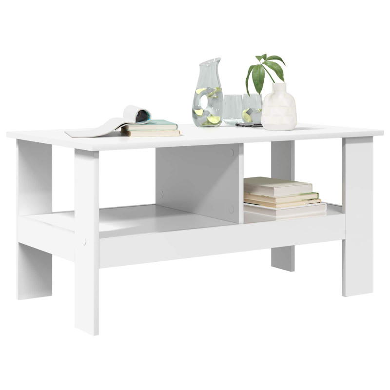 Stolik kawowy Biały 90 x 50 x 45 cm Materiał drewnopochodny