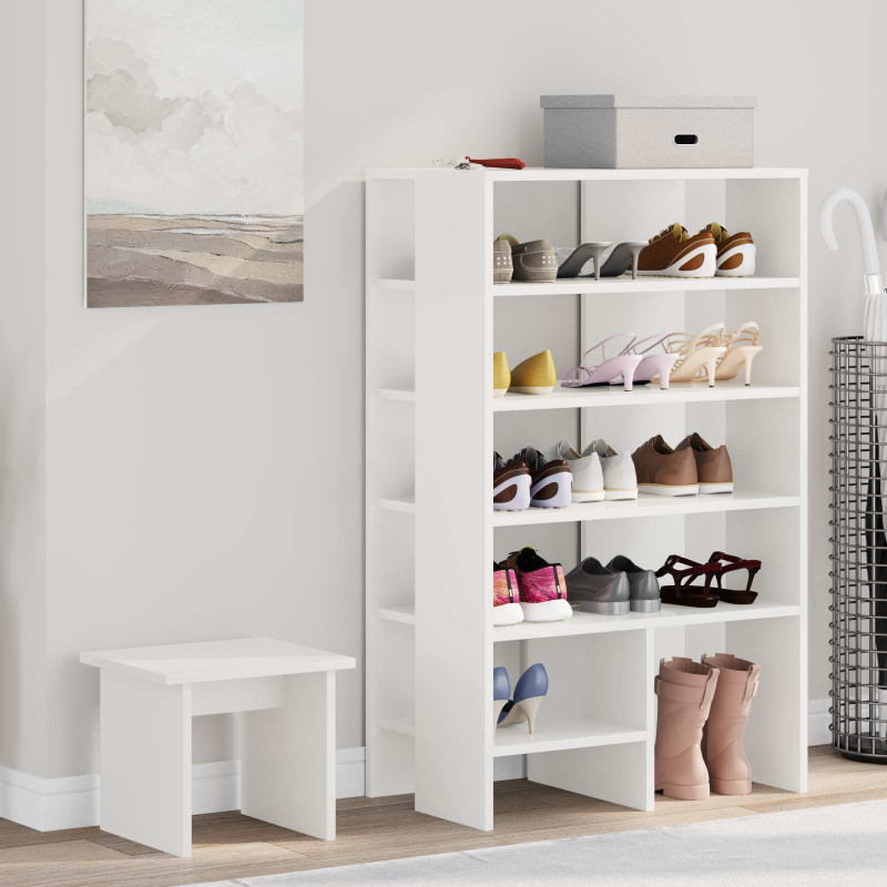 Szafka na buty z półką 2 pcs Biały Materiał drewnopochodny