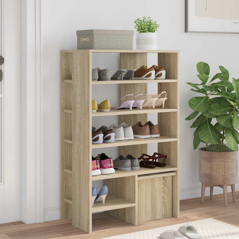Szafka na buty z półką 2 pcs Dąb Sonoma Materiał drewnopochodny