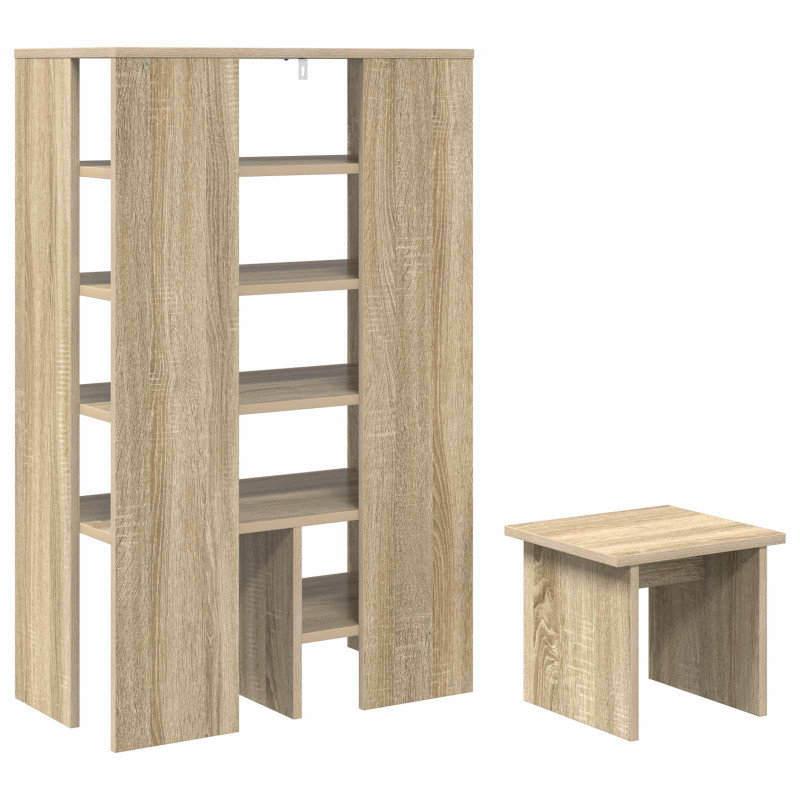 Szafka na buty z półką 2 pcs Dąb Sonoma Materiał drewnopochodny