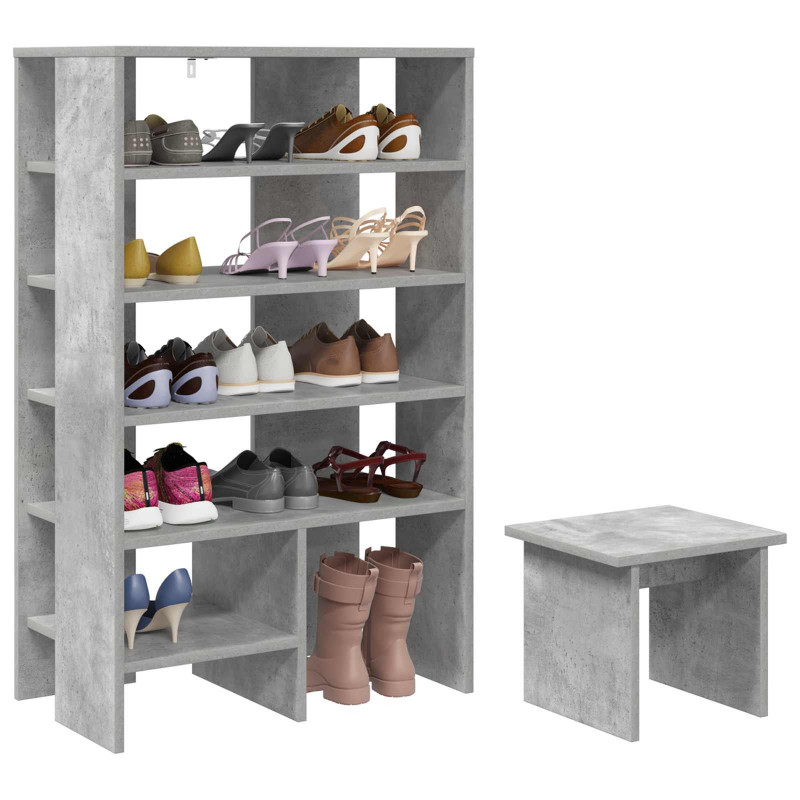 Szafka na buty 2 pcs Betonowy szary Materiał drewnopochodny