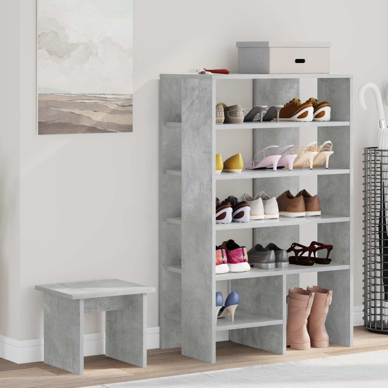 Szafka na buty 2 pcs Betonowy szary Materiał drewnopochodny