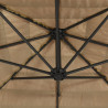 Parasol ogrodowy na stalowym słupku, brązowy, 324x324x247 cm