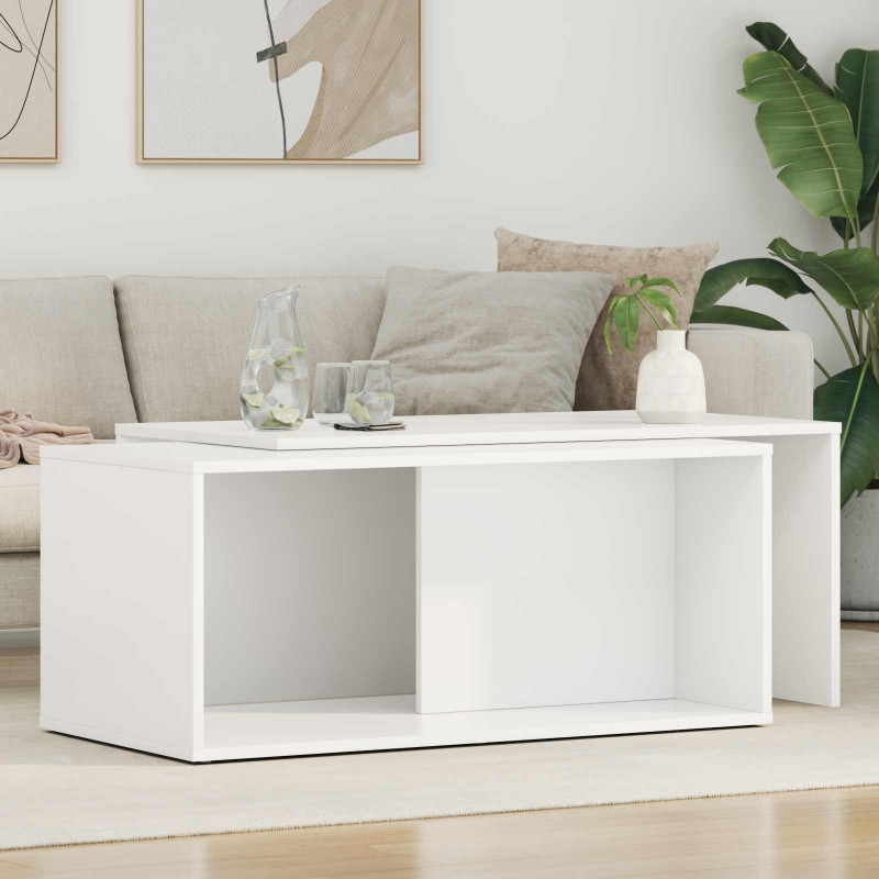 Zestaw stolików kawowych 2 pcs Biały Materiał drewnopochodny