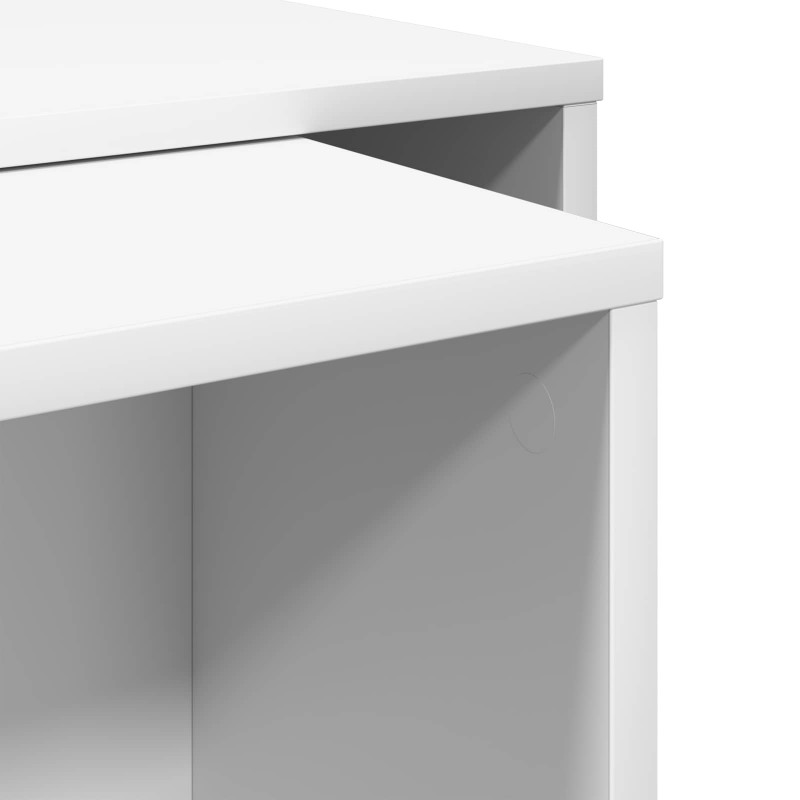 Zestaw stolików kawowych 2 pcs Biały Materiał drewnopochodny