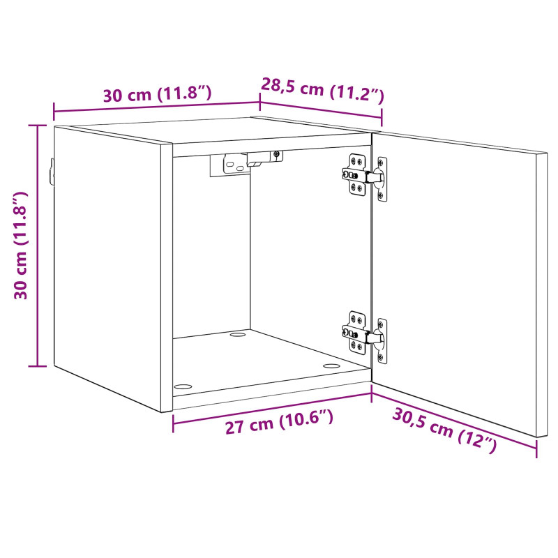 Szafka pod telewizor Dąb rzemieślniczy 30,5 x 30 x 30 cm