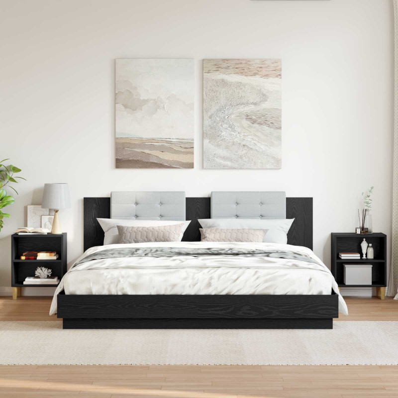 Szafka pod łóżko 2 pcs Czarny Dąb 40 x 30 x 50 cm