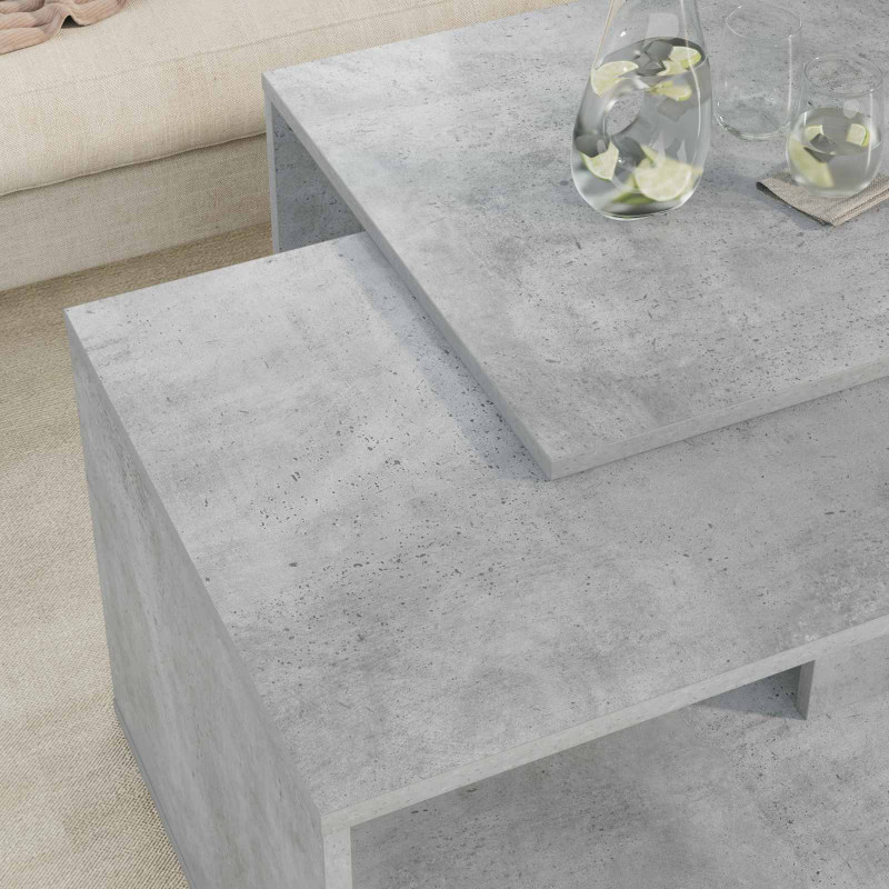 Zestaw stolików kawowych 2 pcs Betonowy szary