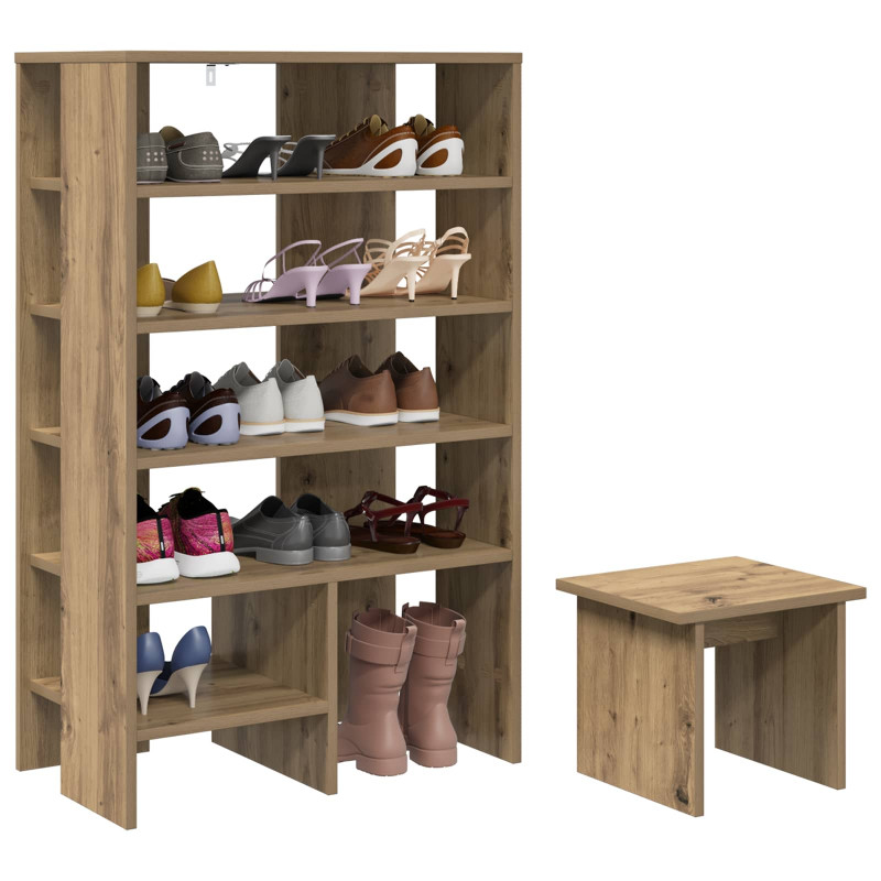 Szafka na buty 2 pcs Dąb rzemieślniczy Materiał drewnopochodny