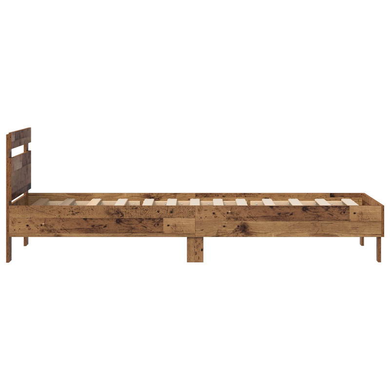 Ramka łóżka Stare drewno 75 x 190 cm Materiał drewnopochodny