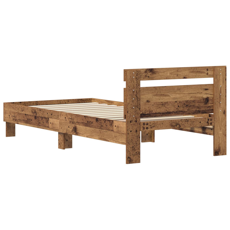 Ramka łóżka Stare drewno 75 x 190 cm Materiał drewnopochodny