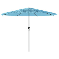 Parasol ogrodowy na stalowym słupku, niebieski, 388x388x248 cm