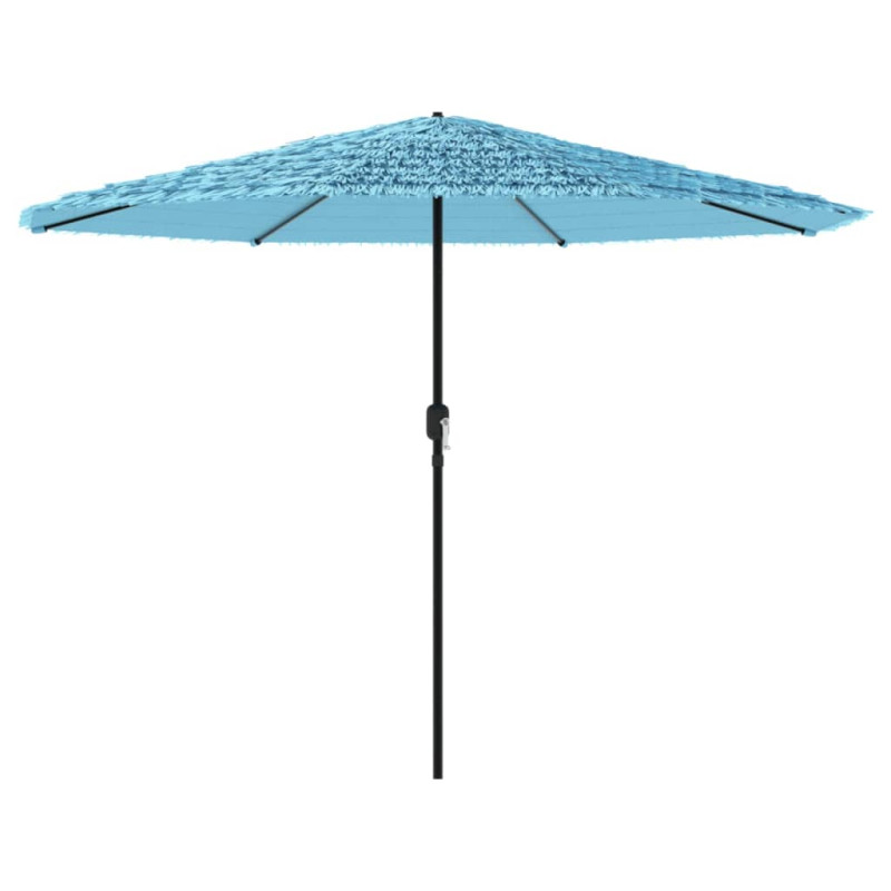 Parasol ogrodowy na stalowym słupku, niebieski, 388x388x248 cm