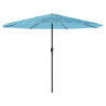 Parasol ogrodowy na stalowym słupku, niebieski, 388x388x248 cm