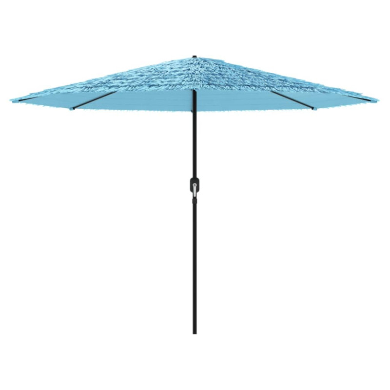 Parasol ogrodowy na stalowym słupku, niebieski, 388x388x248 cm
