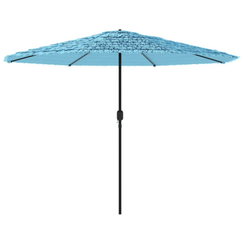 Parasol ogrodowy na stalowym słupku, niebieski, 388x388x248 cm