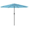 Parasol ogrodowy na stalowym słupku, niebieski, 388x388x248 cm