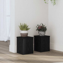 Stojak na rośliny 2 pcs Czarny Dąb 15 x 15 x 20 cm