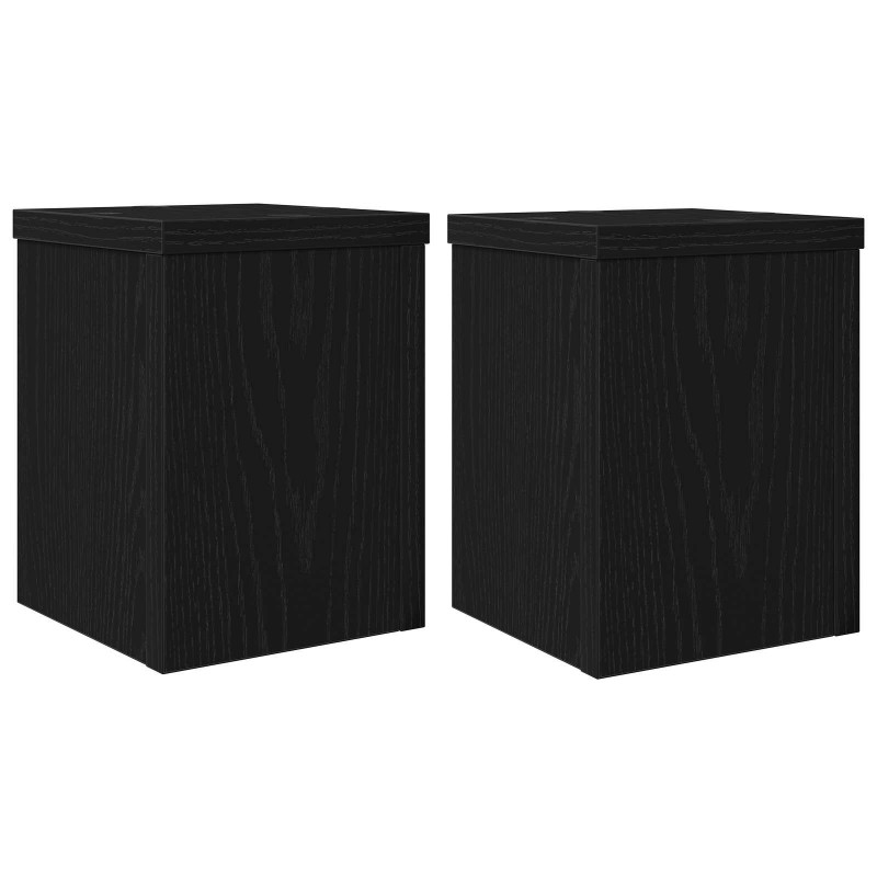 Stojak na rośliny 2 pcs Czarny Dąb 15 x 15 x 20 cm