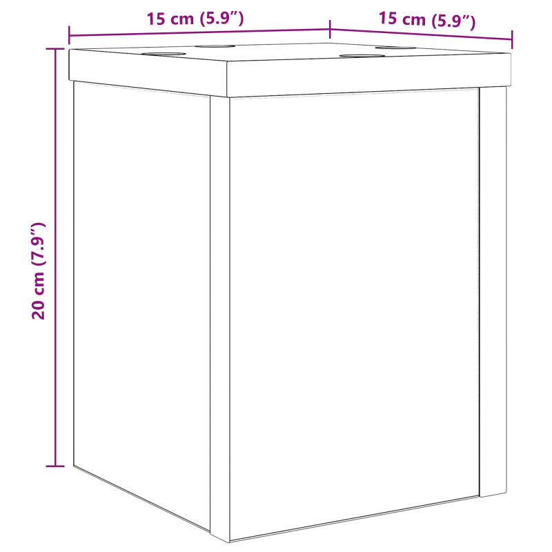 Stojak na rośliny 2 pcs Czarny Dąb 15 x 15 x 20 cm