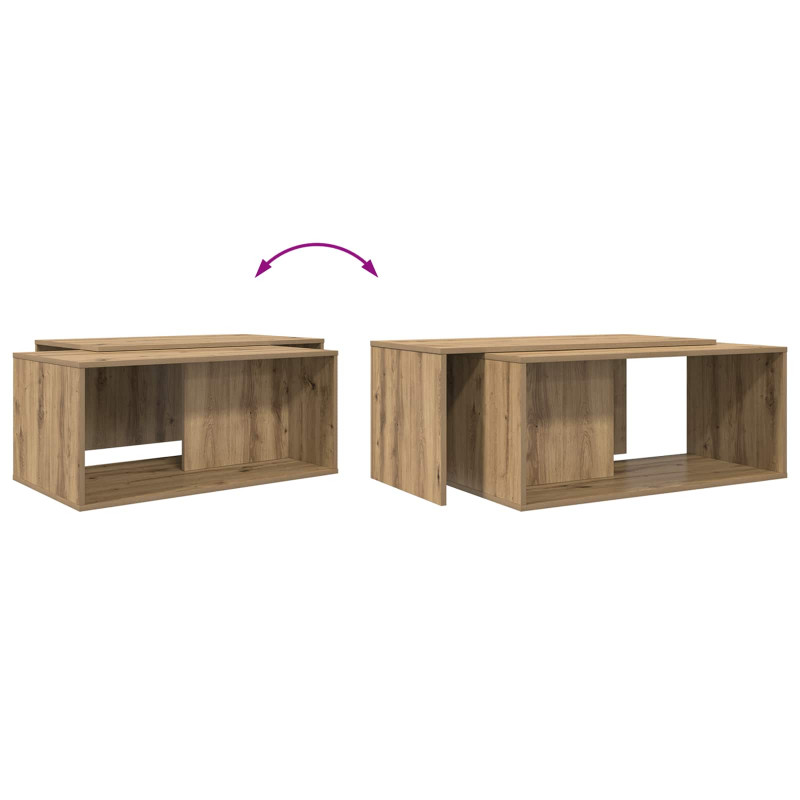 Zestaw stolików kawowych 2 pcs Dąb rzemieślniczy