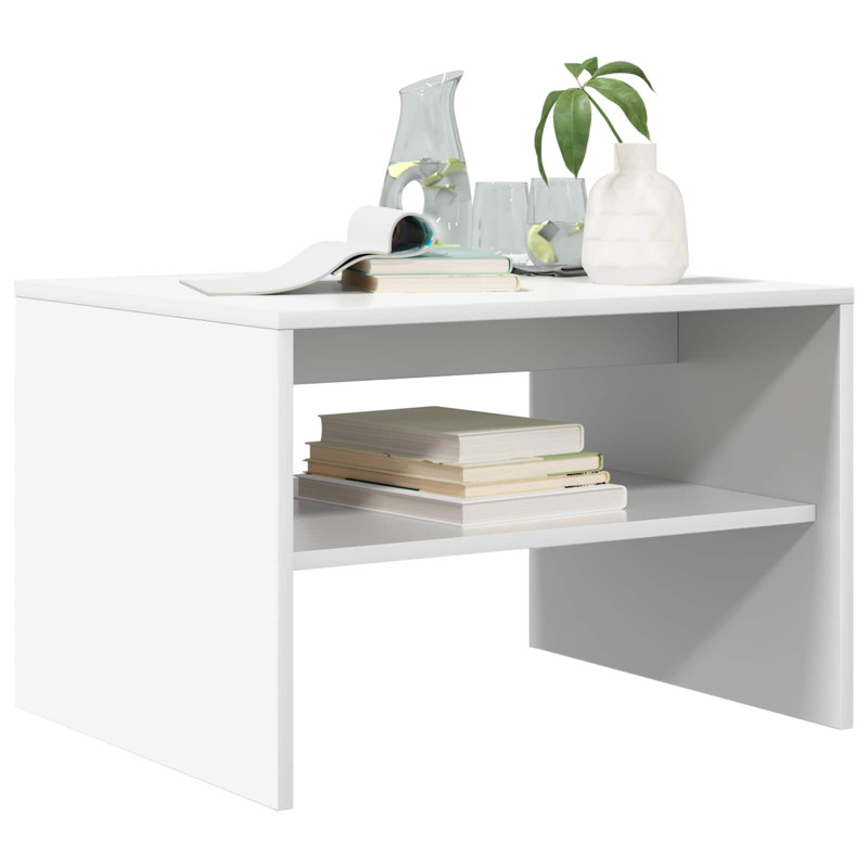 Stolik kawowy Biały 60 x 50 x 40 cm Materiał drewnopochodny